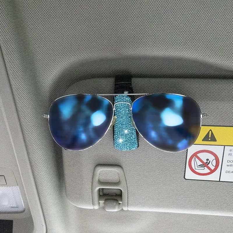 Car Glasses Case Universal 2 in 1 Auto Sun Visor Sunglasses Holder Card Stand Multicolor Glasses Clip Car Accessories Interior