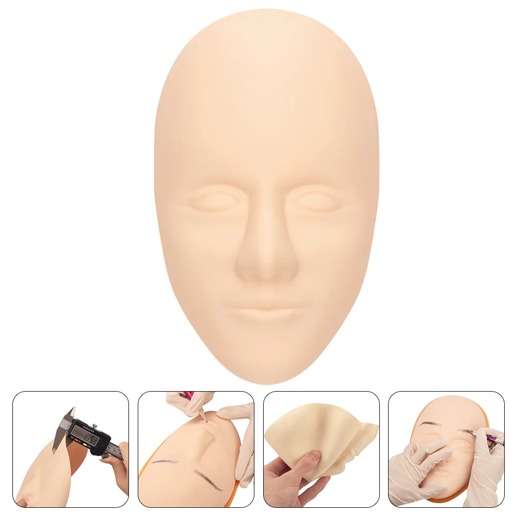 Professionelles Silikon-Tattoo-Übungshaut, Schaufensterpuppen-Gesicht, gefälschtes Gesicht zum Tätowieren, Make-up, Training, Augenbrauen, bestickte Haut