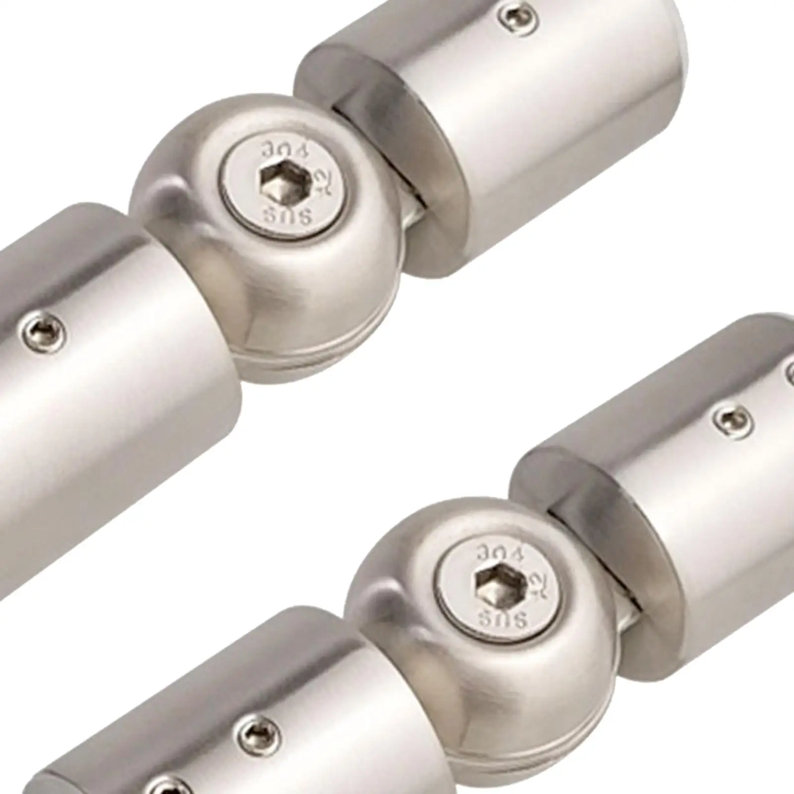 2x 2 Pieces Curtain Rod Corner Connector with Screws, Universal Connection, Shower Room Hinged Elbow Connector Adjustable