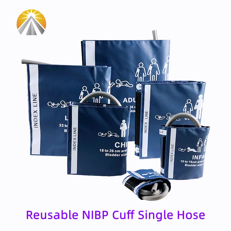 Six Sizes Available Neonates Child Adult Reusable Blood Pressure NIBP Cuff With Single Hose One Tube For Multi Patient Monitor