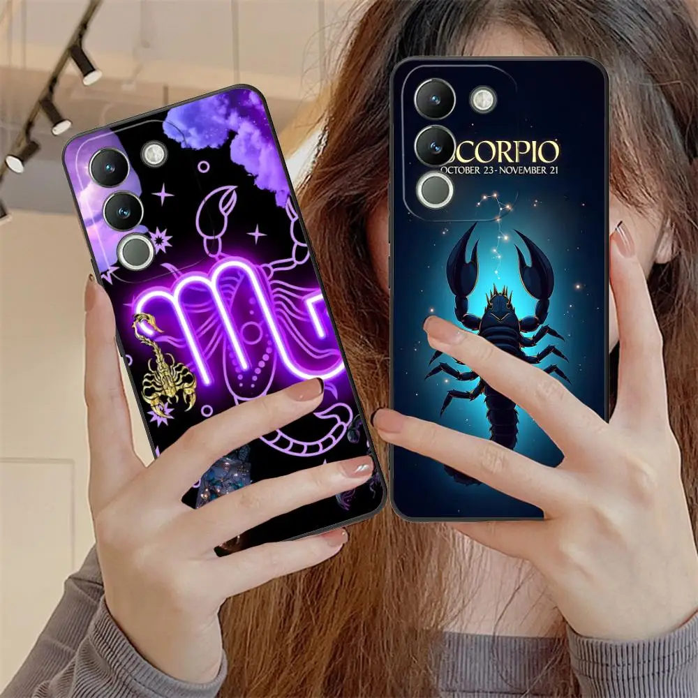 

Zodiac Sign Scorpio Phone Case for VIVO Y77 76 75 74 73 72 58 56 55 51 50 38 36 Y19 Y18 Y03 Y01 5G Soft TPU Shockproof Cover
