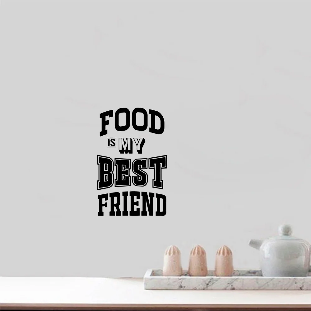 1 pc food is my best friend Wall Stickers Home wallsticker Decor Pvc Wallpaper Decals Home Decor For Rooms Vinyl Mural Decal