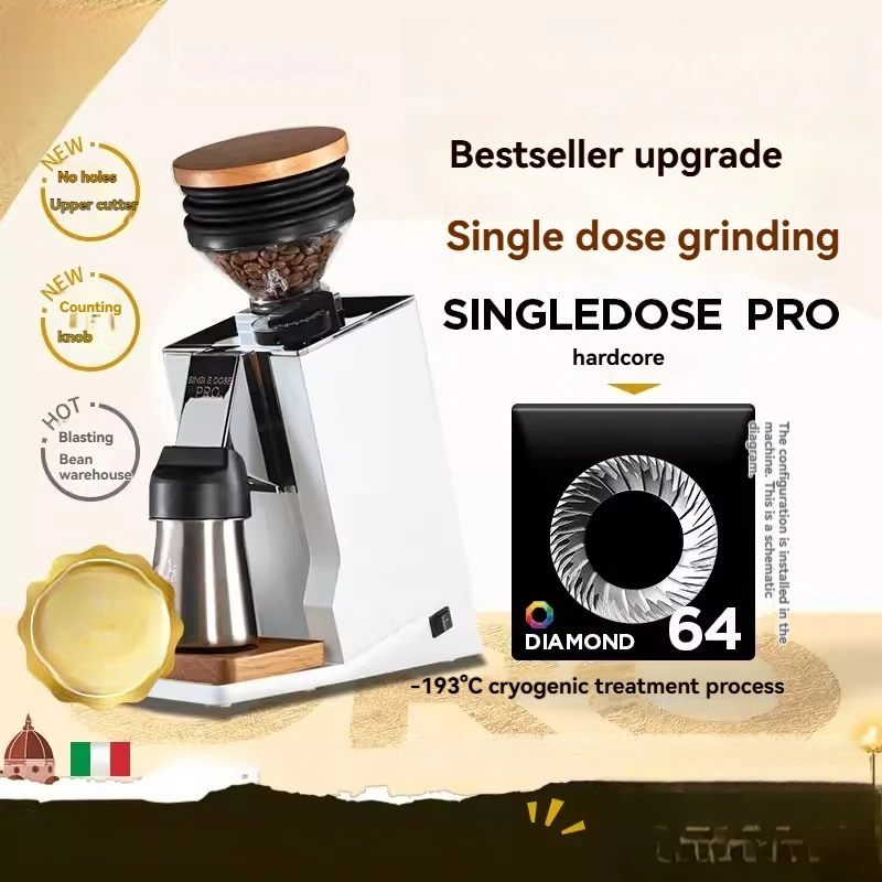 Stepless Flat Burr Coffee Grinder,Low Retention Anti-Static Electric Mill,Professional Espresso Grinder Home Commercial