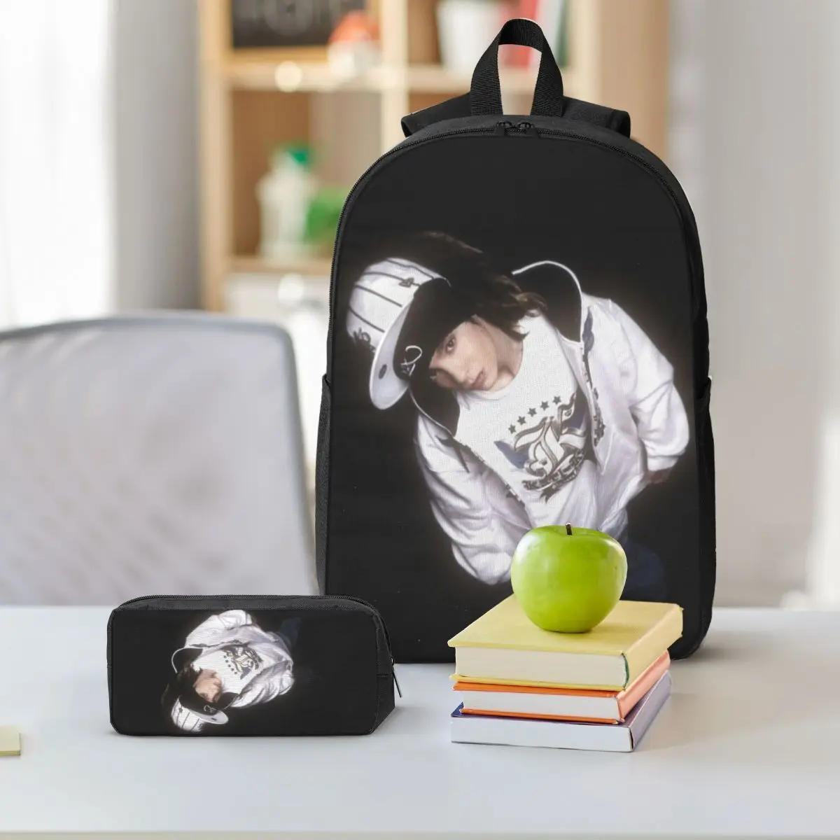 Tokio Hotel Tom Kaulitzวงดนตรีกระเป๋าเป้สะพายหลังนักเรียนสาวBookBagโรงเรียนกระเป๋าไหล่กระเป๋า 3Psถุงอาหารกลางวันฉนวนดินสอกรณี