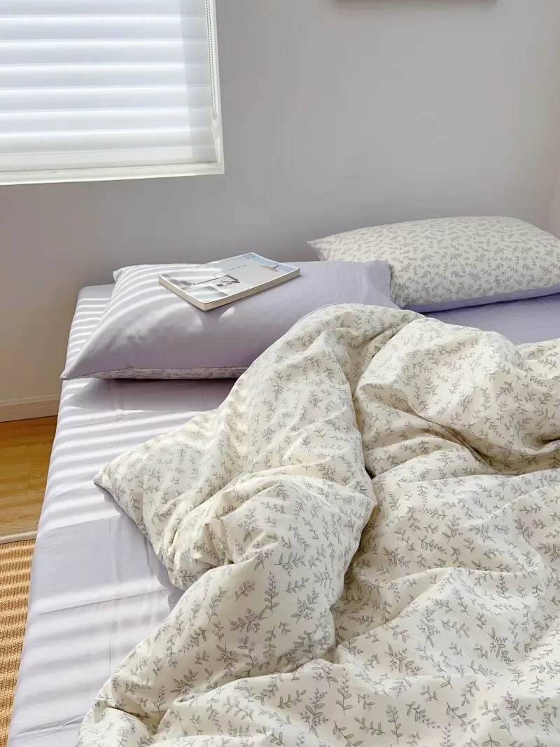 

Vintage idyllic cotton four-piece bed sheet quilt cover girl heart student dormitory