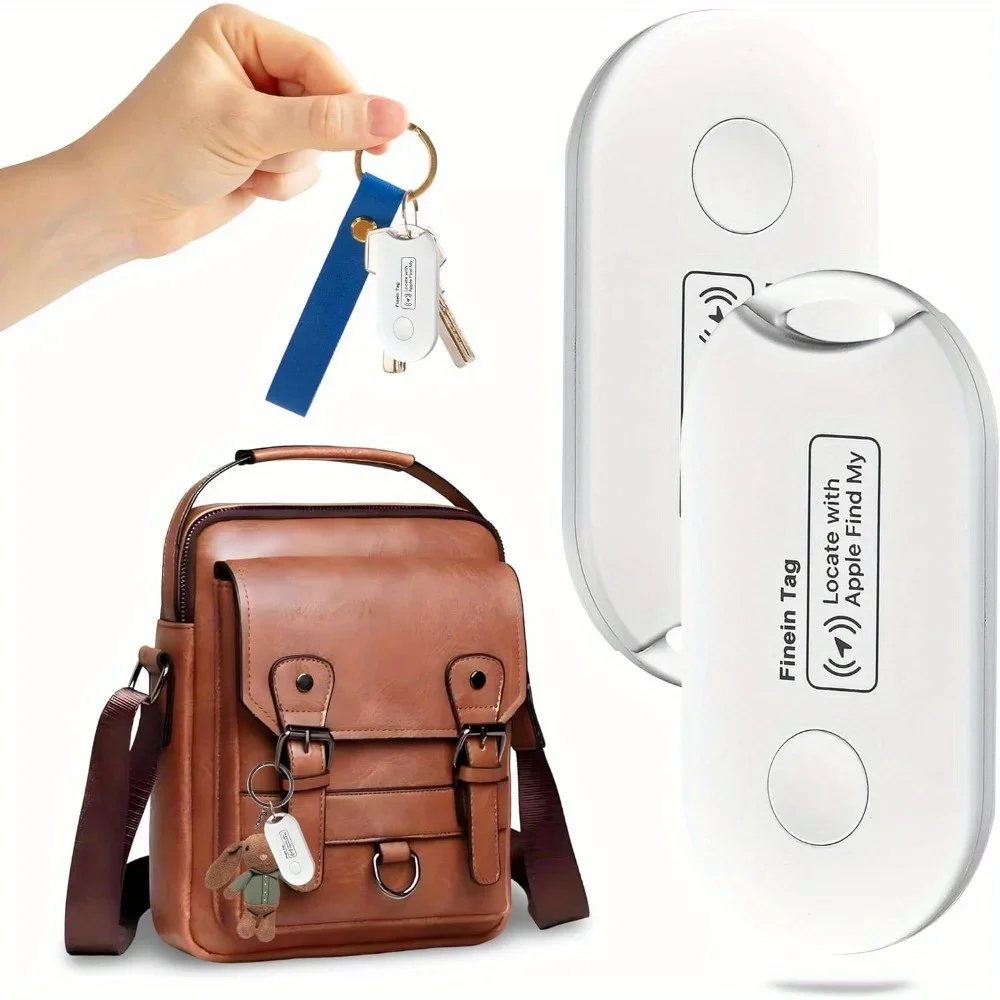 Key Finder Locator with Sound, Item Tracker for Keys, Bags, Pet, Smart Tag Work with Apple Find My(iOS Only) Replaceable Battery