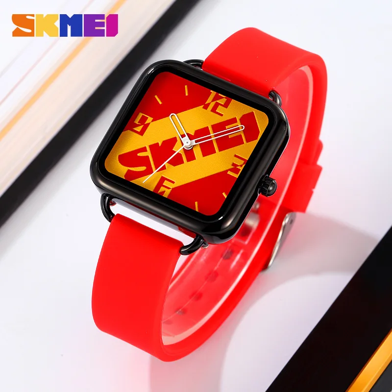 Skmei2023Fashionable Simples Ponteiro Quadrado Relógio Feminino Personalizado Versátil Estudante Relógio de Quartzo Feminino