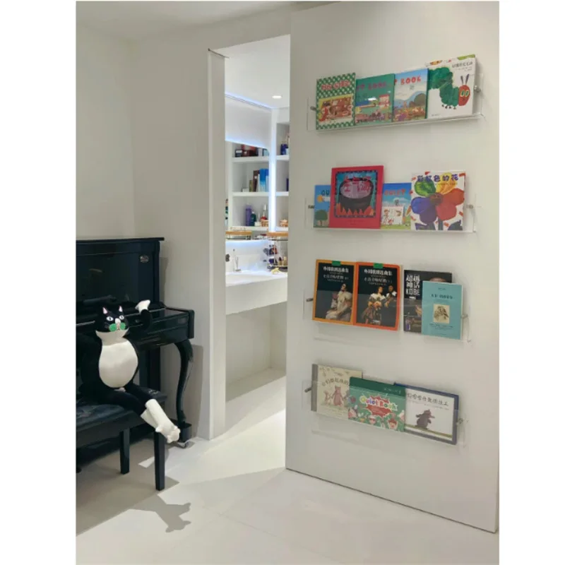 

Acrylic barn kitchen door newspaper ghost door invisible bookshelf bathroom sliding cloakroom study