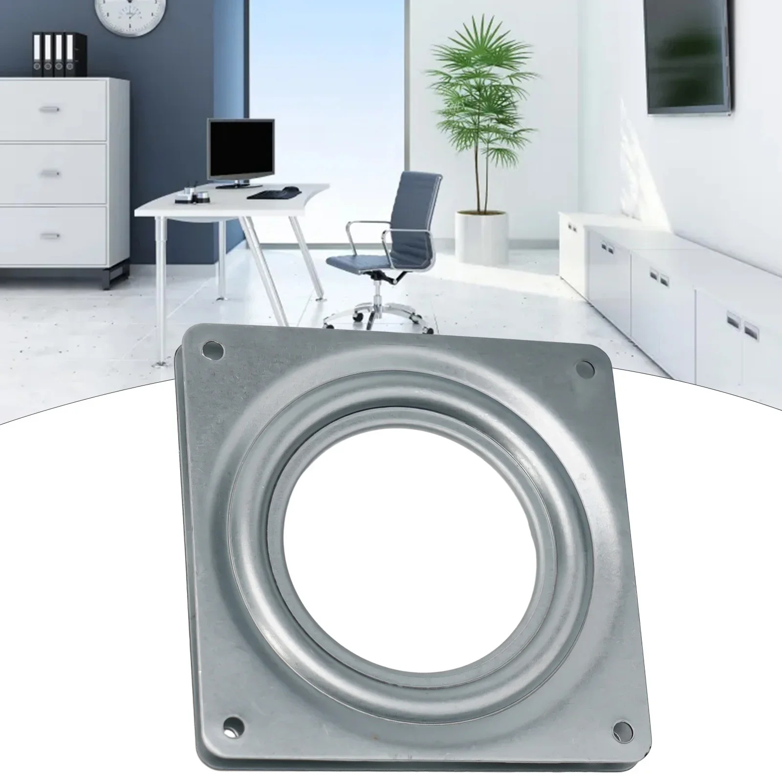 2/3/4 Inch Rotating Bearing Plate Steel Square Lazy Susan 360Degree Bearing Rotating Heavy Duty Rolling Swivel Turntable Plate