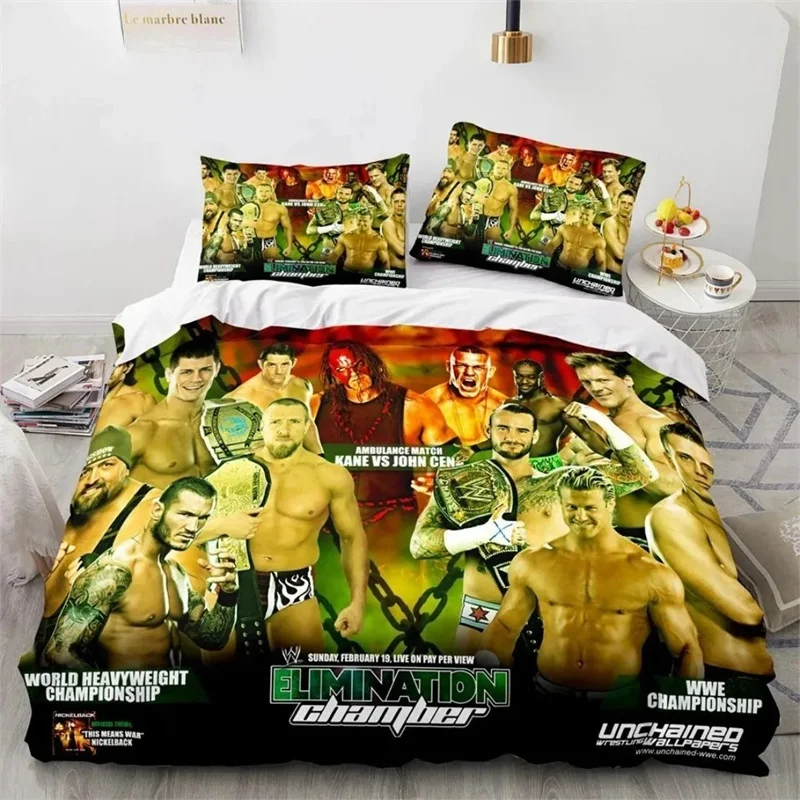 

Customisable 3D Print WWE EAW Duvet Cover,Wrestling Game WWE EAW Bedding Set Comforter Bed Set Quilt Cover Pillowcase