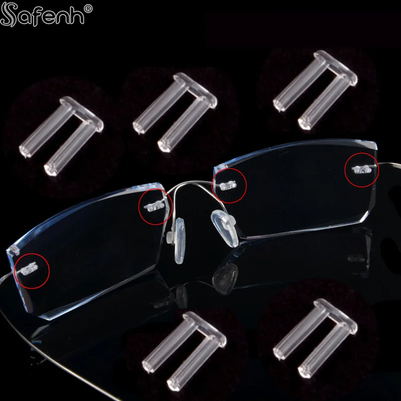100Pcs 7mm/2.2mm Length Rimless Glasses Double Rubber Plug Lock Buckle For Prescription Glass Glasses Equipment Accessories