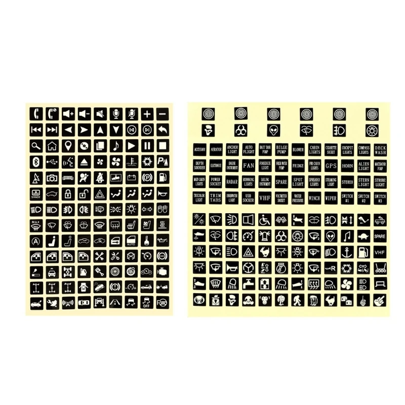 1set Car Switch Button Stickers Dashboard Console Label Decals Self-Adhesive Decorations Car Interior Luminous Switch Stickers