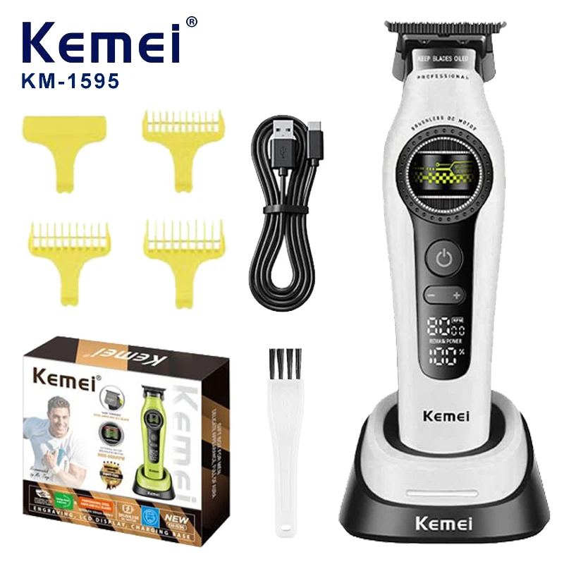 Kemei Clippers Professional Hair Clippers External Rotor Brushless