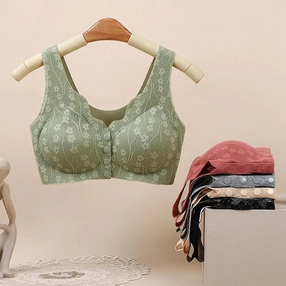 Mother Bra Without Steel Ring Sexy Lace Underwear Thin Comfortable Bras for Older Women Full Cup Wireless Women Lingerie Elderly