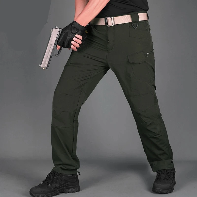 Quick drying pants for men's tactical pants, ultra-thin breathable military fan pants, training pants, outdoor work pants