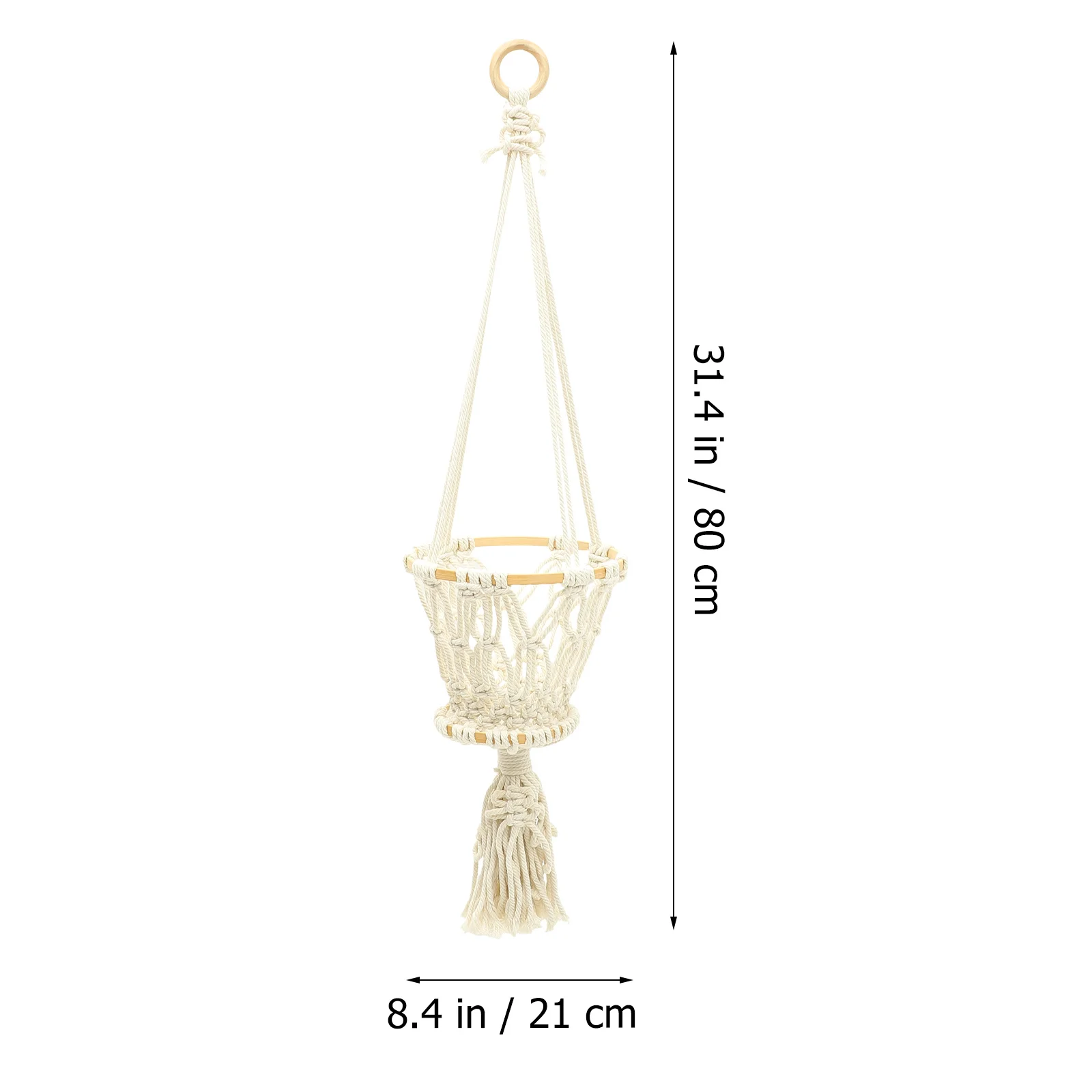 

Macrame Fruit Vegetable Wall Basket Cotton Rope Handwoven Hanging Storage Organizer Stylish Fruit Hammock Kitchen Decor