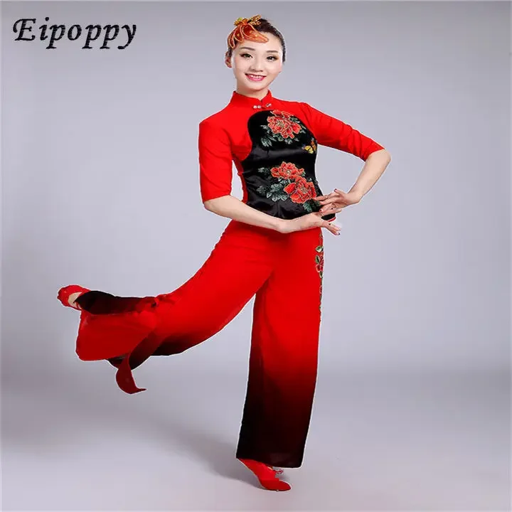 Yangge Clothes Drum-Playing Costume Performance Costume Female Style Waist Drum Fan Dance National Dance Performance Costume