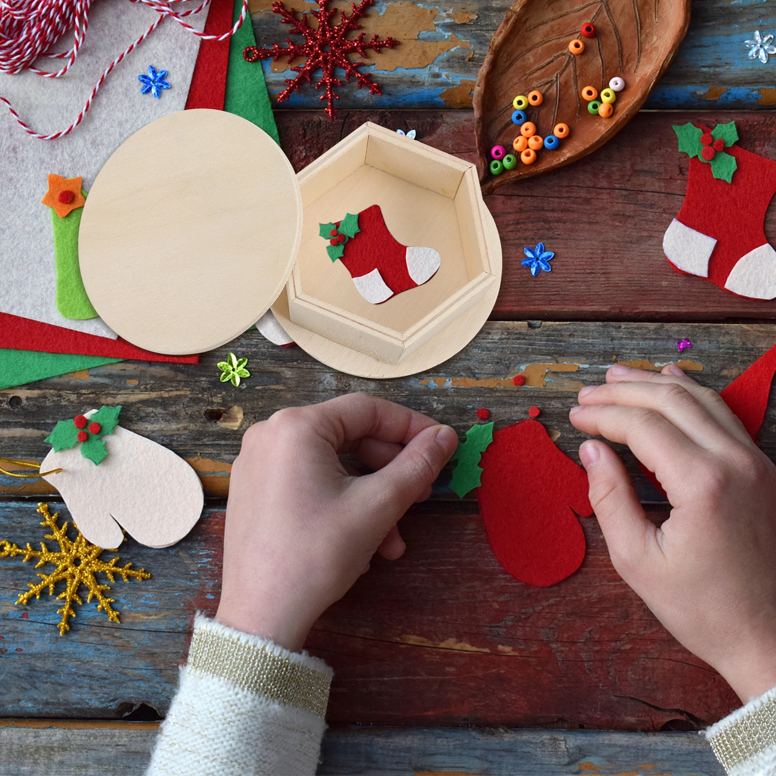 

3pcs Diy Wooden Boxes Unfinished Craft Storage For Jewelry Clay Hair Accessories Small Organizer Wood Gift Box Bulk