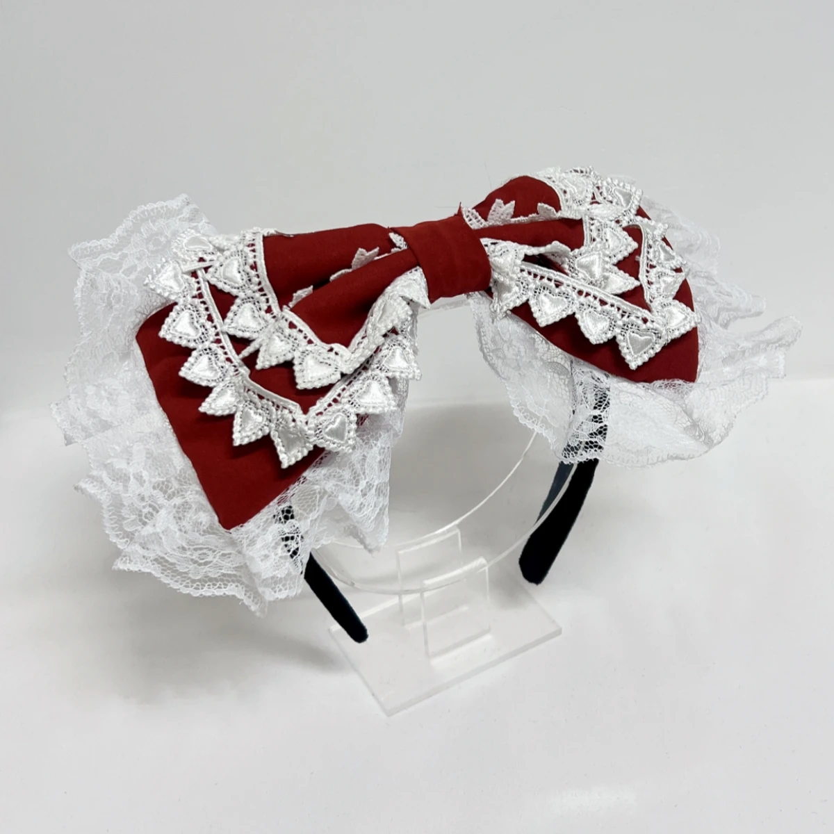 빅 보우 카와이 헤어 후프 빅토리아 레트로 레이스 헤드밴드 스위트 애니메이션 로리타 메이드 티 파티 코스프레 헤드드레스 B2263