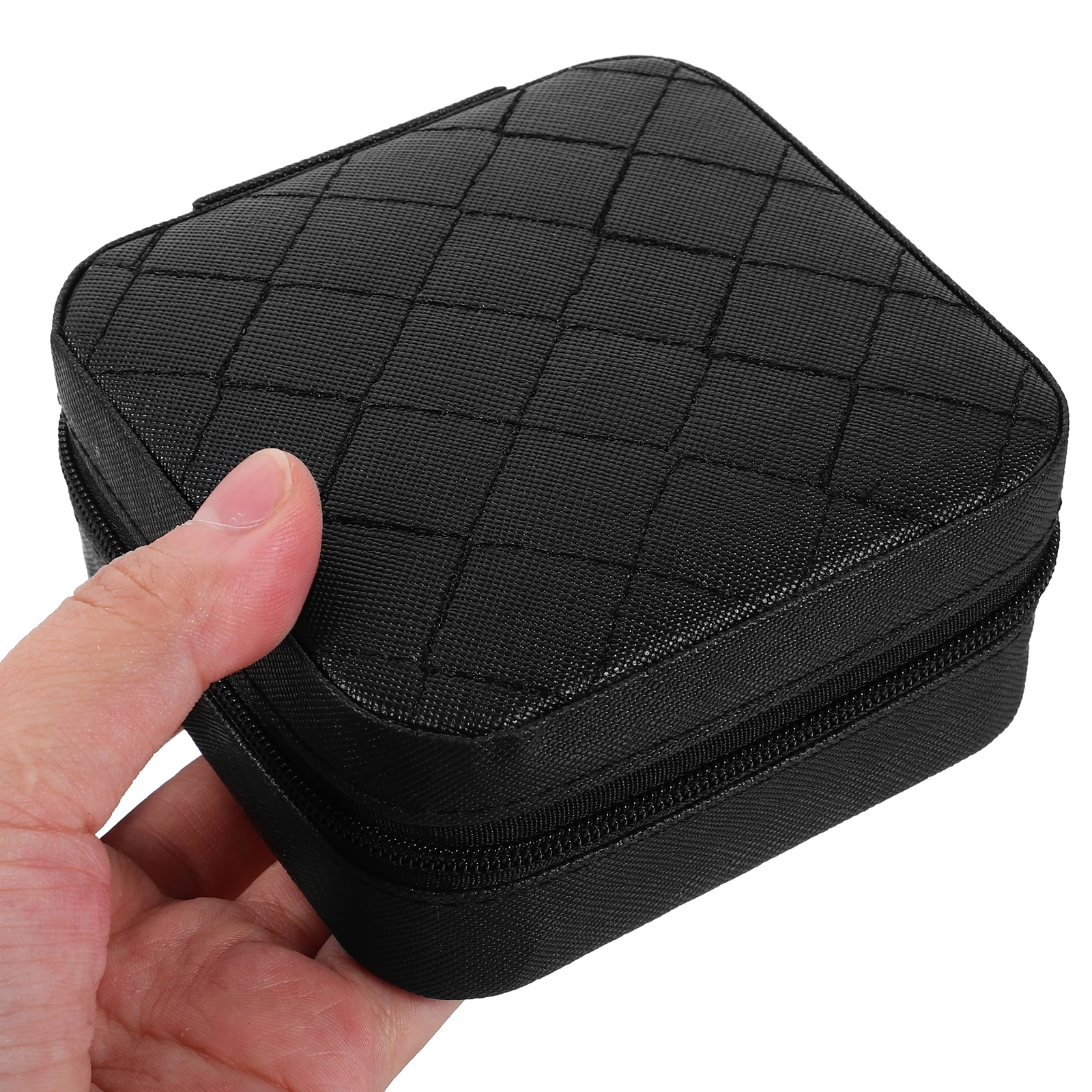 

Earring Storage Box Jewelry ganizer Necklace Boxes Black Small Bulk Packaging Travel Portable Lightweight Safe Material Women