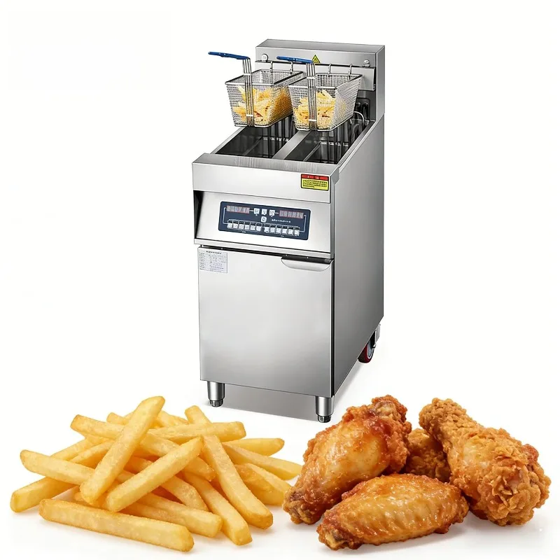 Electric Standing Commercial Fryer with Single Tank Stainless Steel for Hotels Deep  Frying Chicken Potato Chips