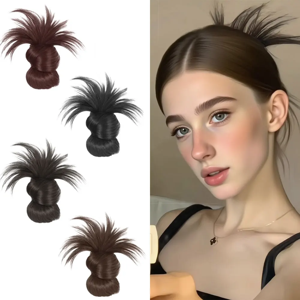 

Synthetic Half-tie Hair Claw Feather Shuttlecock Head Lazy Meatball Head Crab Clip Wig Accessories Hair Styling Daily Use