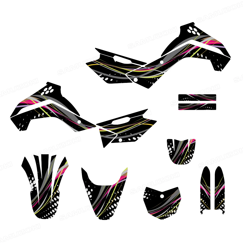 Full Graphic Kit Fit for KAWASAKI KLX 140 2008 - 2018 Motocross Deco Background Decals Stickers Kits