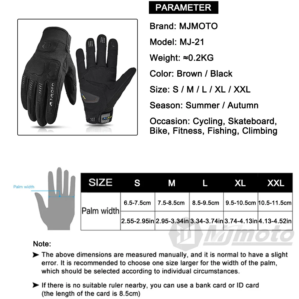 MJMOTO New Summer Windproof Motorcycle Gloves Touchscreen Motocross Gloves  Wear-resistant Non-slip Motorbike Glove Breathable