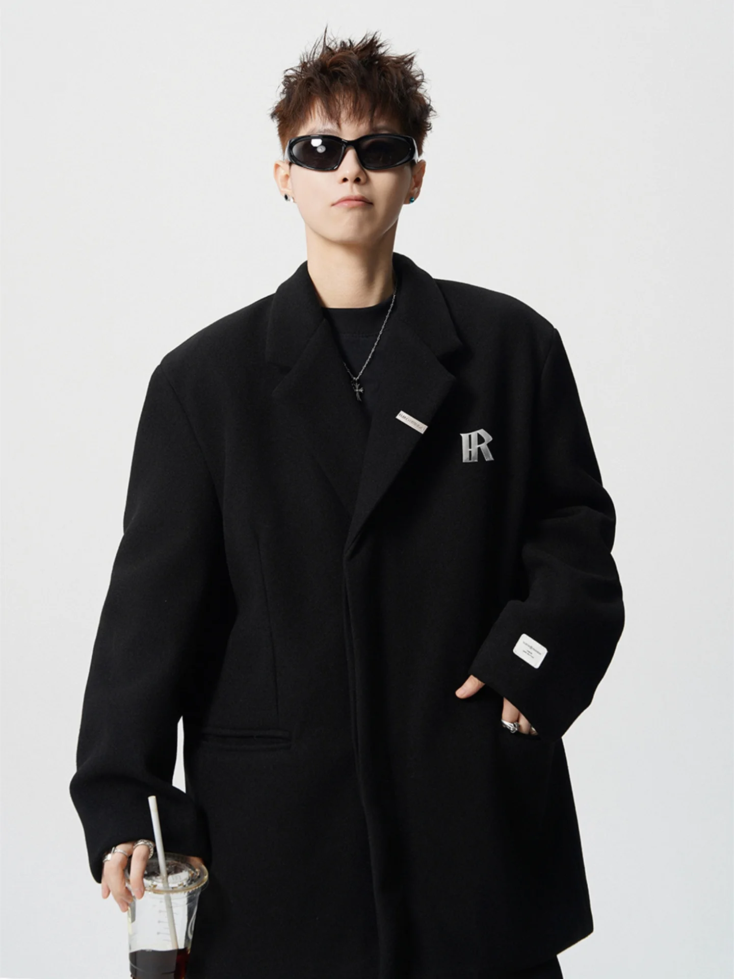 

Bla Woolen Suit Jaet Men's ort Design Sensation Autumn Winter High-End Briti Sle Cool Gentleman's Top Faionable Y...