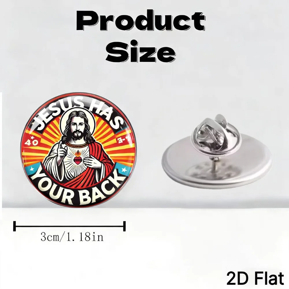 6-20Pcs 2D Flat Christian Brooch, 