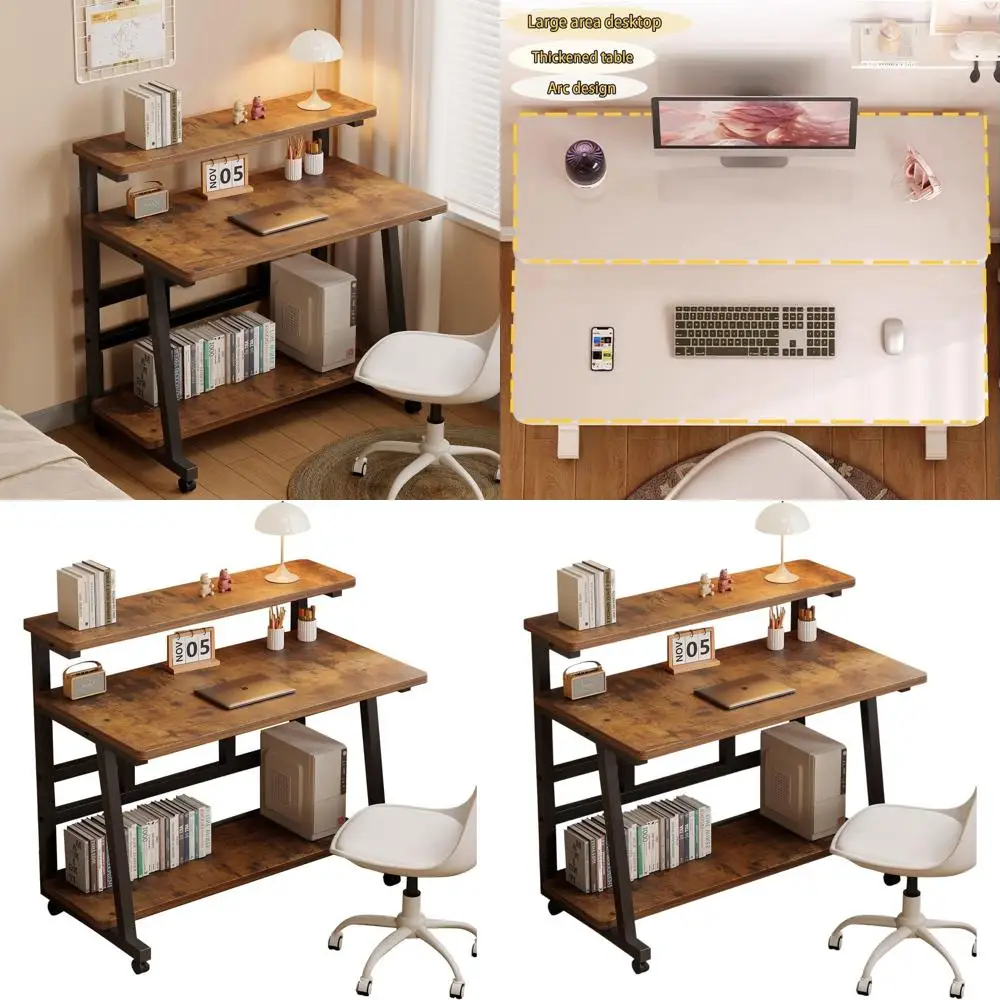 

Компактный передвижной стол 39,4 дюйма для домашнего офиса, компактный компьютерный стол на колесиках, идеальный учебный стол для небольшой спальни