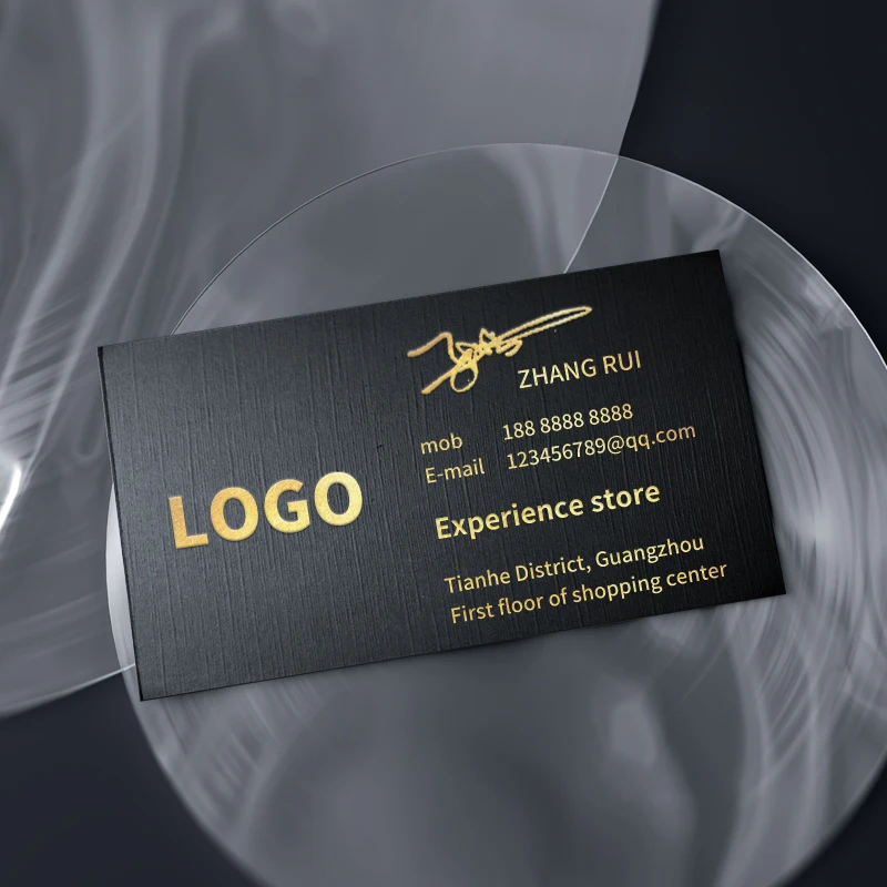 Customized Logo Gold Foil Business Card, Name Cards, Hot Stamping Logo Printed Cards, Thank You Card, 300g