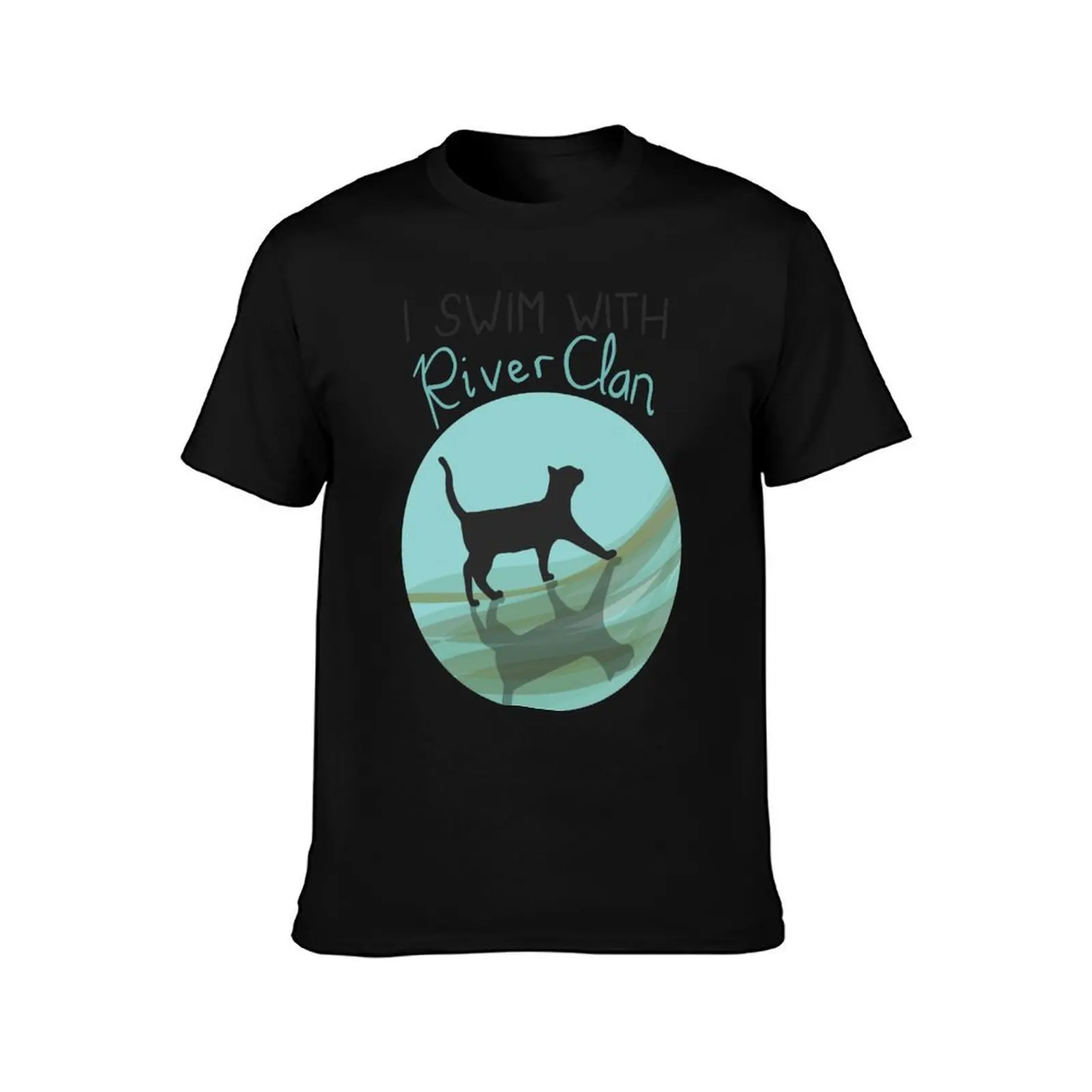 RiverClan Pride - Black Cat Silhouette T-Shirt Casual All Match Tee Shirt for Men T-Shirt