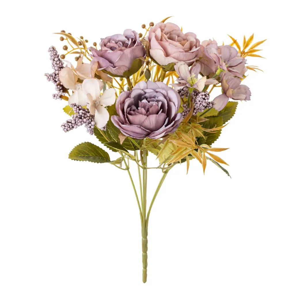 1PC Kunstbloemen Zijden Rozen Pioen Bruiloft Bruidsboeketten Thuis Kamer Tafel Buiten Tuin Muur Diy Geschenkdoos Festival Decora