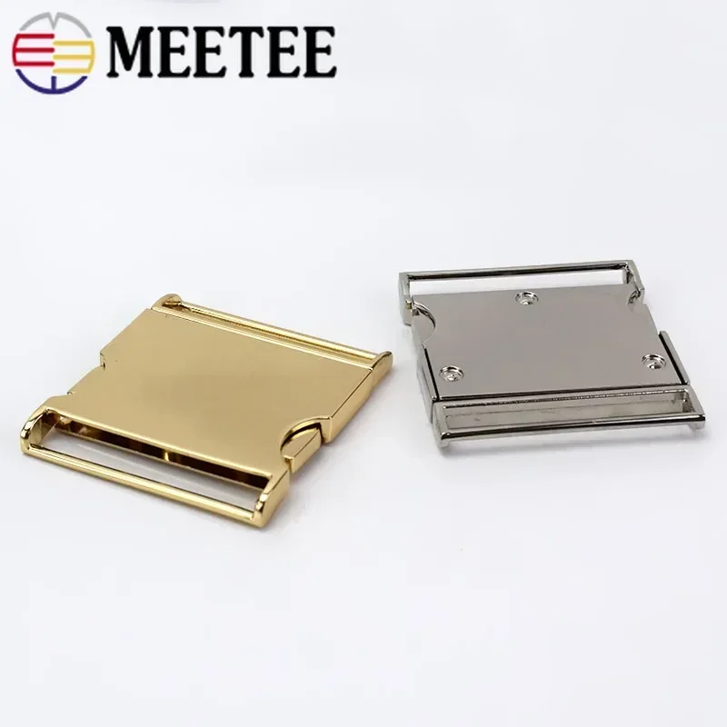 2pcs Meetee Metal Buckles 25-50mm Quick Side Release Buckle Dog Collar Web Belt Clip DIYLeathercraft Garment Bags Accessories