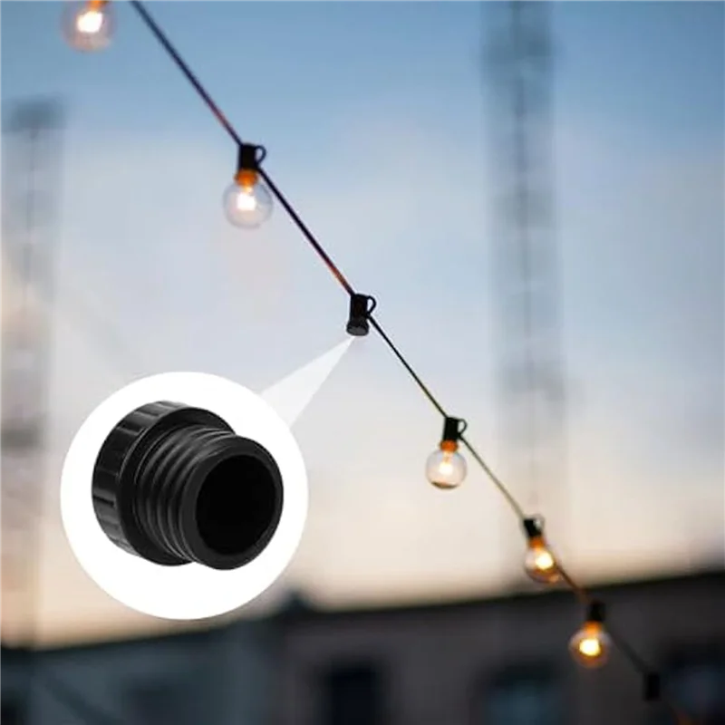 ABUL-32 Pezzi Tappi di sicurezza per presa di luce, E26 Tappi terminali per copertura portalampada Tappi protettivi per presa di luce per luci a corda