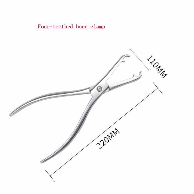 Urządzenie medyczne ortopedyczne, kleszcze do trzymania kości z dwoma lub czterema zębami Kleszcze do redukcji złamań ze stali nierdzewnej