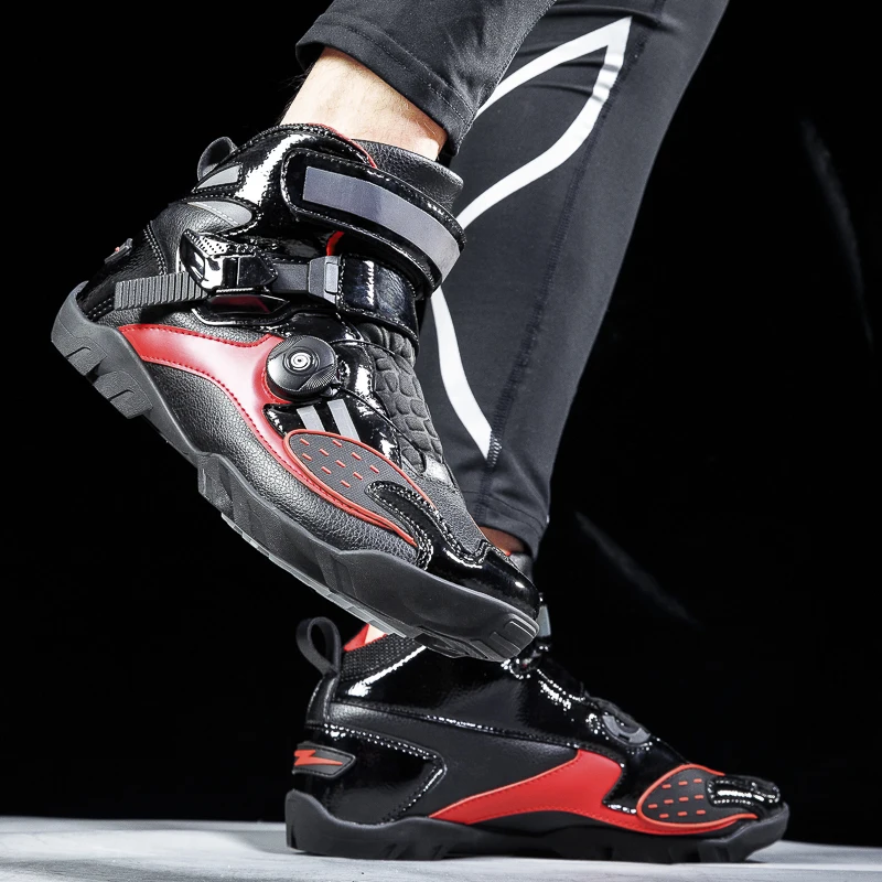 Men's Motorcycle Shoes Motorcycle Riding Protective Boots Summer Knob Adjustment Design Anti-fall Durable Commuting Riding Shoes