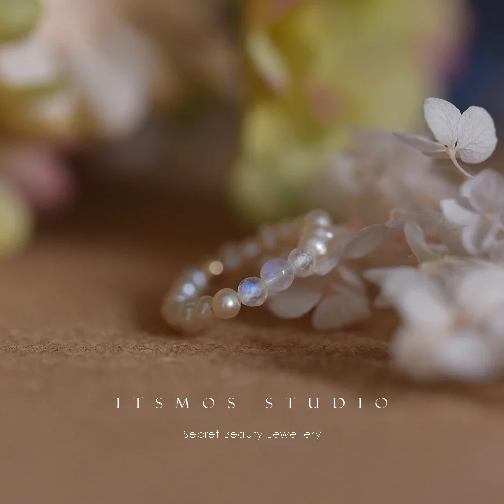 ITSMOS Natural Gemstone Rings Moonstone Preal Comfort Ring for Women Daily Minimalist Ring Delicacy Jewelry Gift