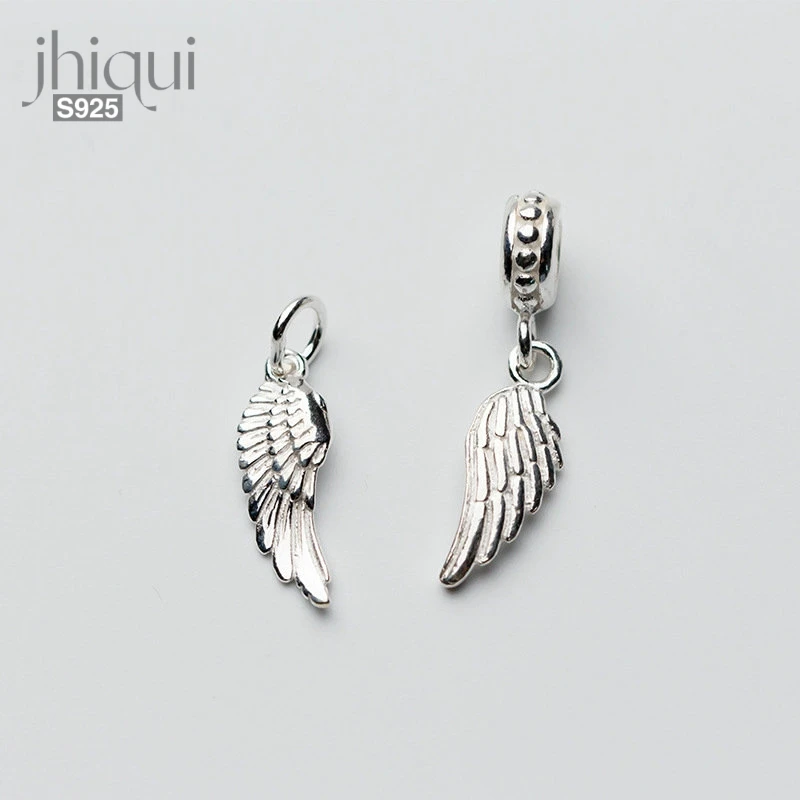 1PC  925 Sterling Silver Fine Jewelry Accessories Angel Wings Charm Pendant for DIY Bracelet Necklace Making