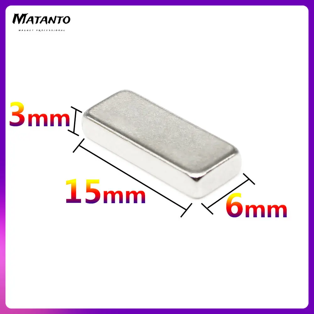 10/20/50/100/150/200/400PCS 15x6x3 mm Block Strong Powerful Magnets N35 Rectangular Permanent Neodymium Magnets 15x6 15*6*3