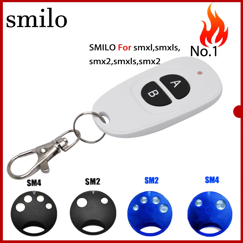 Compatible SMILO SM2 / SM4 433.92MHz channel garage door remote control Wireless transmission electric gate, telescopic door, g