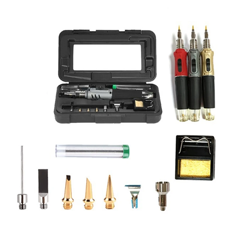 10-In1 Gas Soldering Iron Portable Constant Temperature Electronic Maintenance Set As Shown Nylon+Plastic Welding Accessories