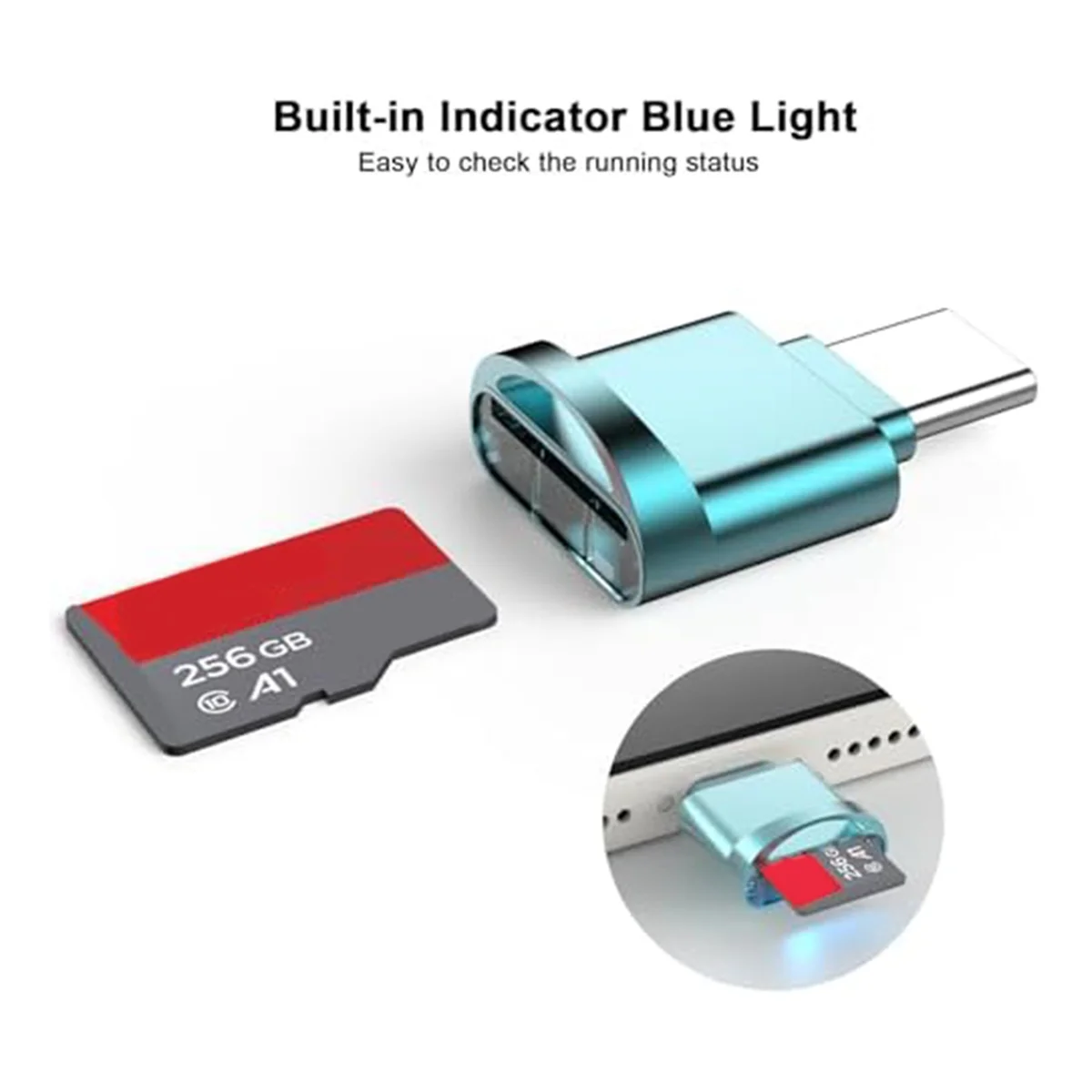 Micro-SD Card Reader Adapter, USB Type C to Micro-SD/TF Card Reader Micro-SD Card Adapter for HUAWEI Type-C,A