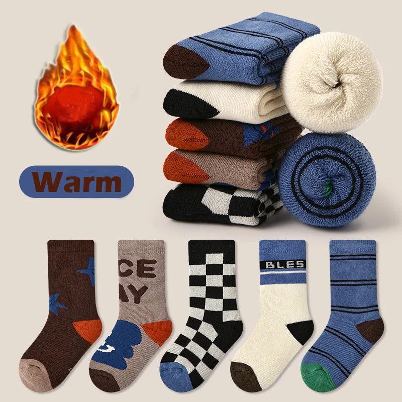 Kids Socks Winter Warm Enough Children Cotton Socks Baby Infant Plush Thicken Mid Calf Length 1-12T Girls Boys Socks Boot Sock