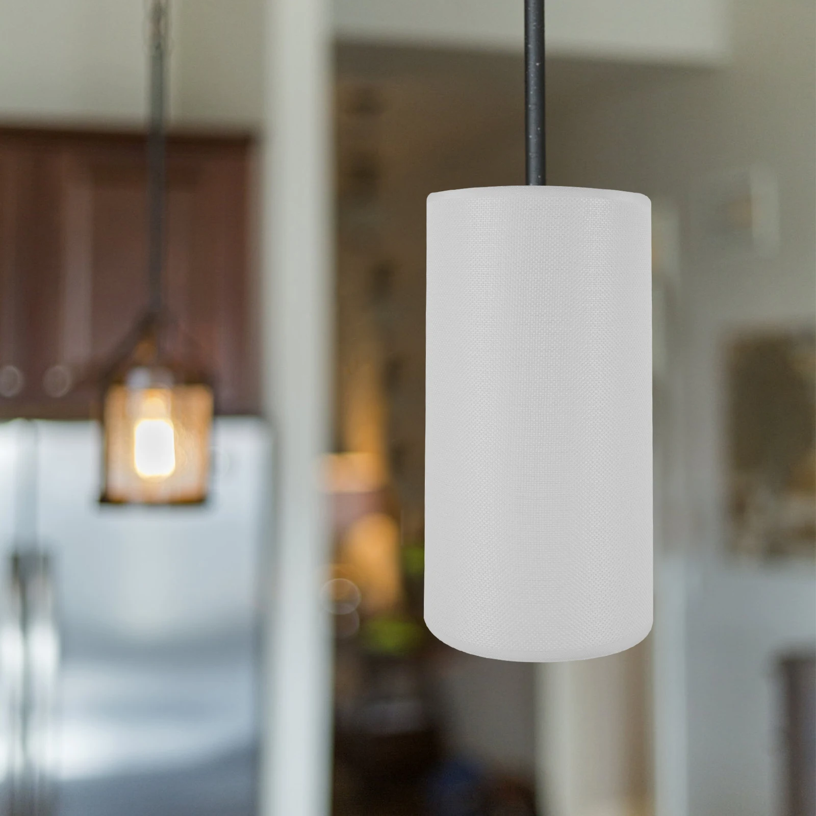 

Floor Lamp Shade Cover Natural Linen Barrel Drum Lampshade Replacement Light Accessory for Home Indoor Lighting