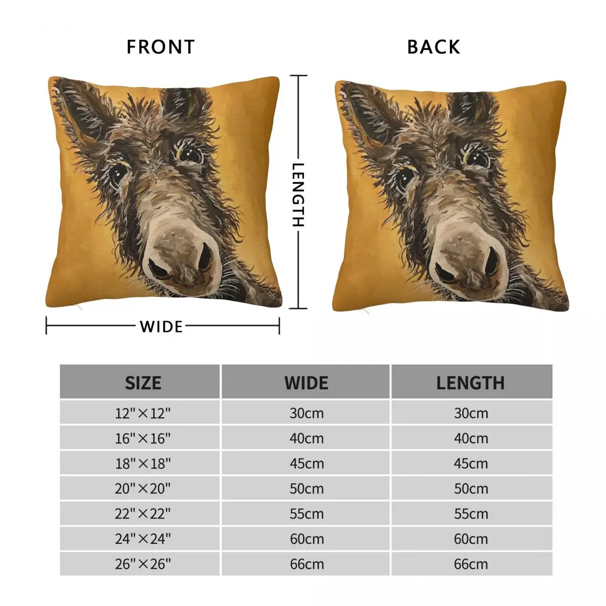 Donkey Art Burro Art Square Pillowcase Polyester Linen Velvet Creative Zip Decor Throw Pillow Case Home Cushion Cover 18