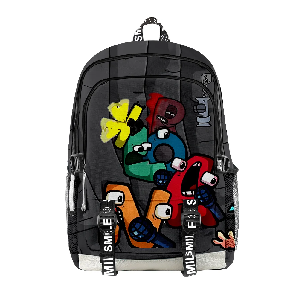 Harajuku Novelty Alphabet Lore Student School Bags Unisex 3D Print Oxford Waterproof Notebook multifunction Travel Backpacks