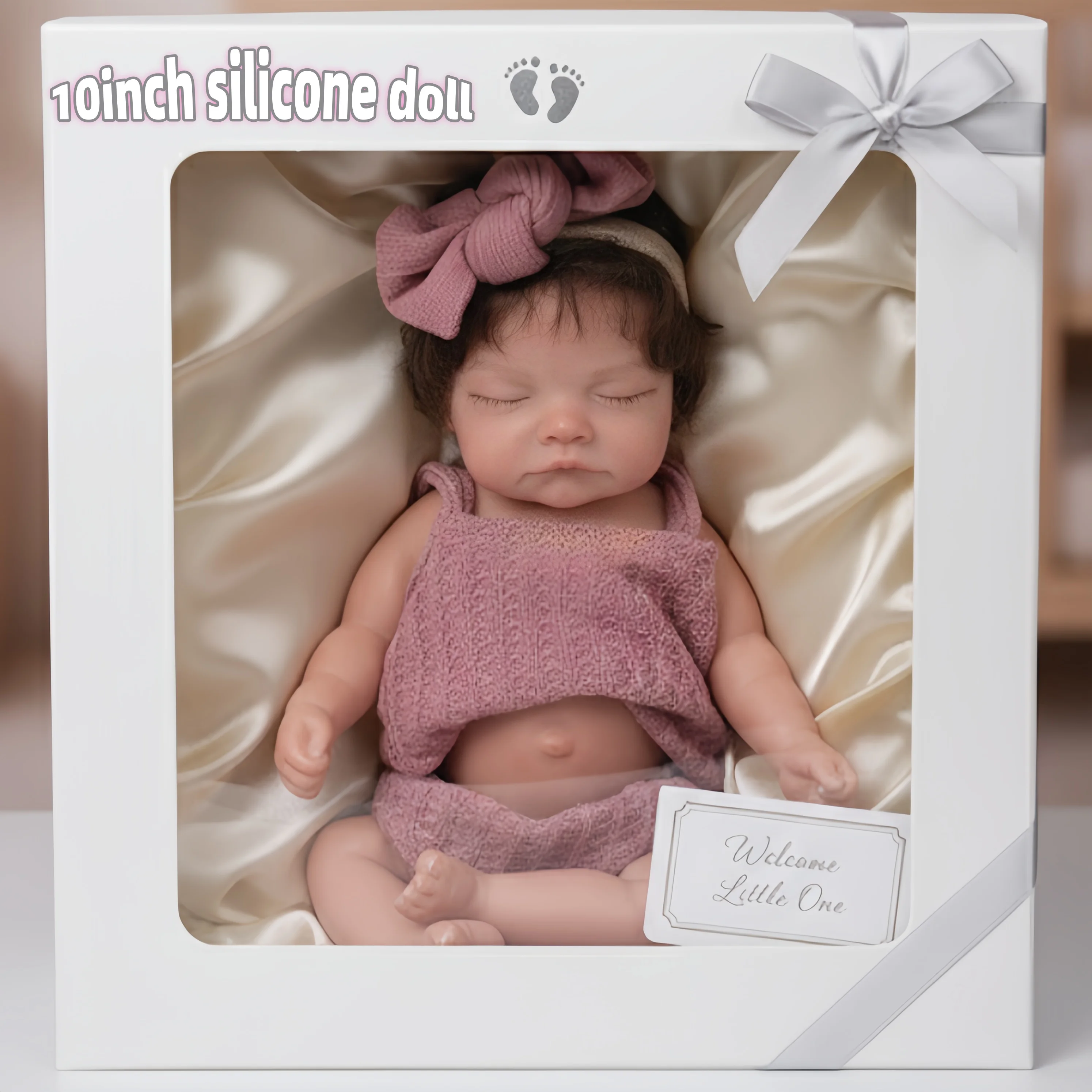 

1PC 10inch Open Mouth Soft Silicone Reborn Doll Girl Realistic Painted Waterproof Newborn Baby Bebe Toy with Rooted Hair