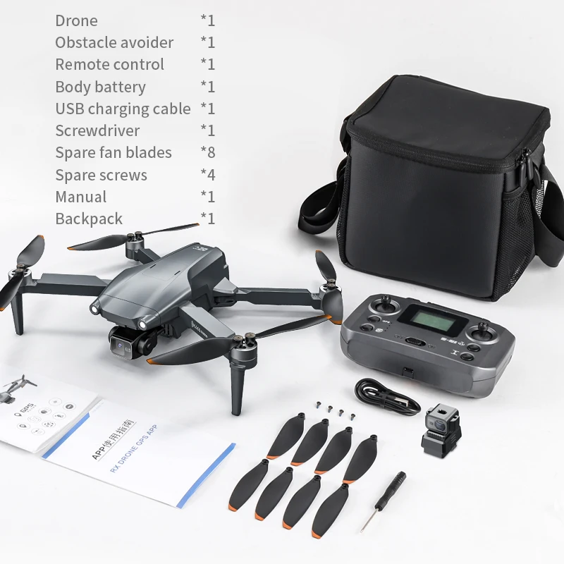 Drone L600 PRO MAX FPV con giunto cardanico a 3 assi Drone GPS professionale anti-vibrazione con fotocamera 4K HD 360 °   Giocattoli quadricotteri per evitare ostacoli